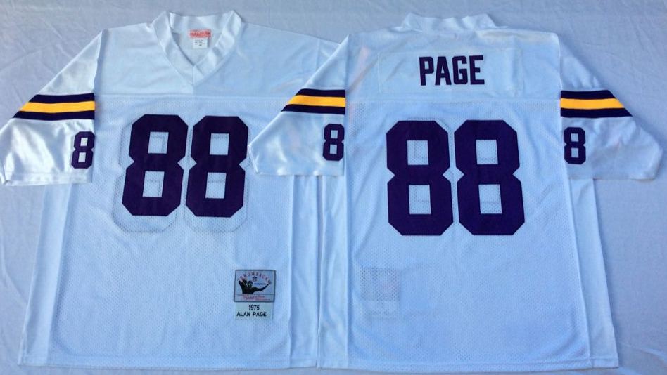 Men NFL Minnesota Vikings #88 Page white Mitchell Ness jerseys